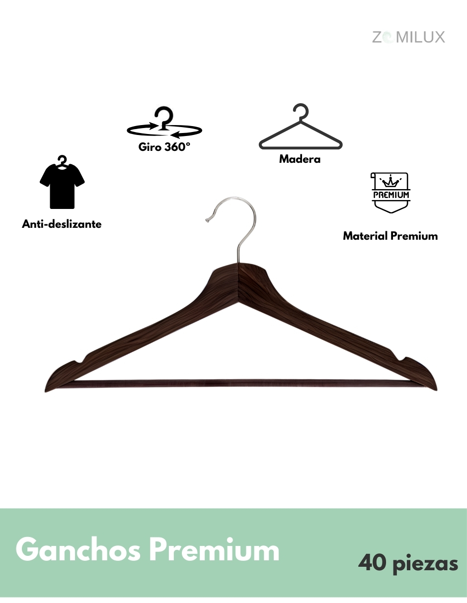 Foto 3 pulgar | Ganchos para Ropa Zomilux de 40 Piezas