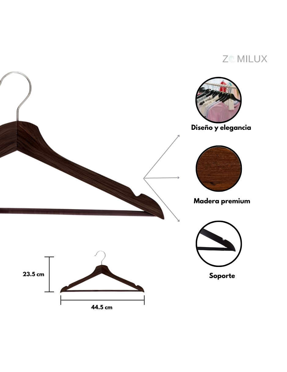 Foto 4 pulgar | Ganchos para Ropa Zomilux de 40 Piezas