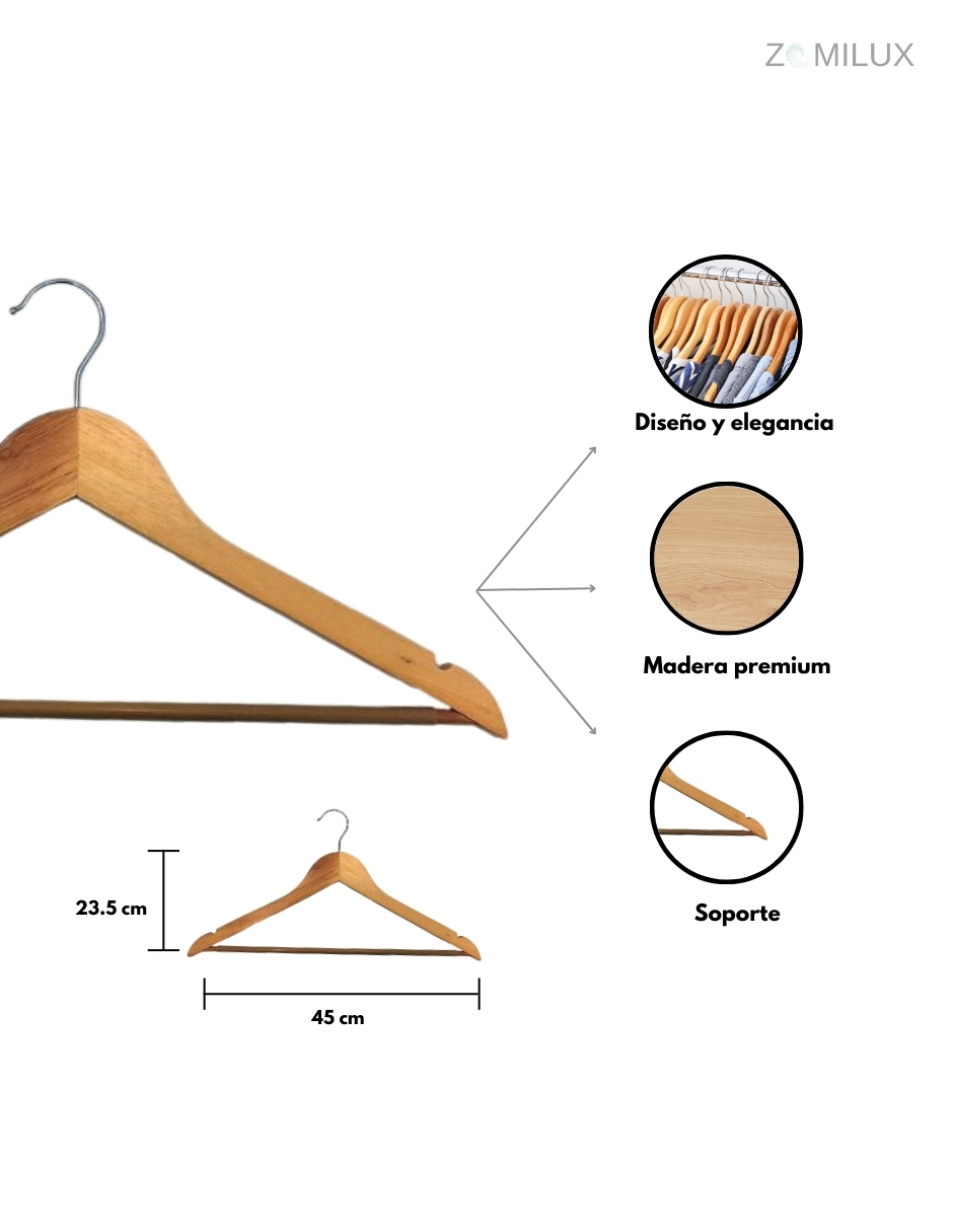 Foto 5 pulgar | Ganchos para Ropa Zomilux de 40 Piezas