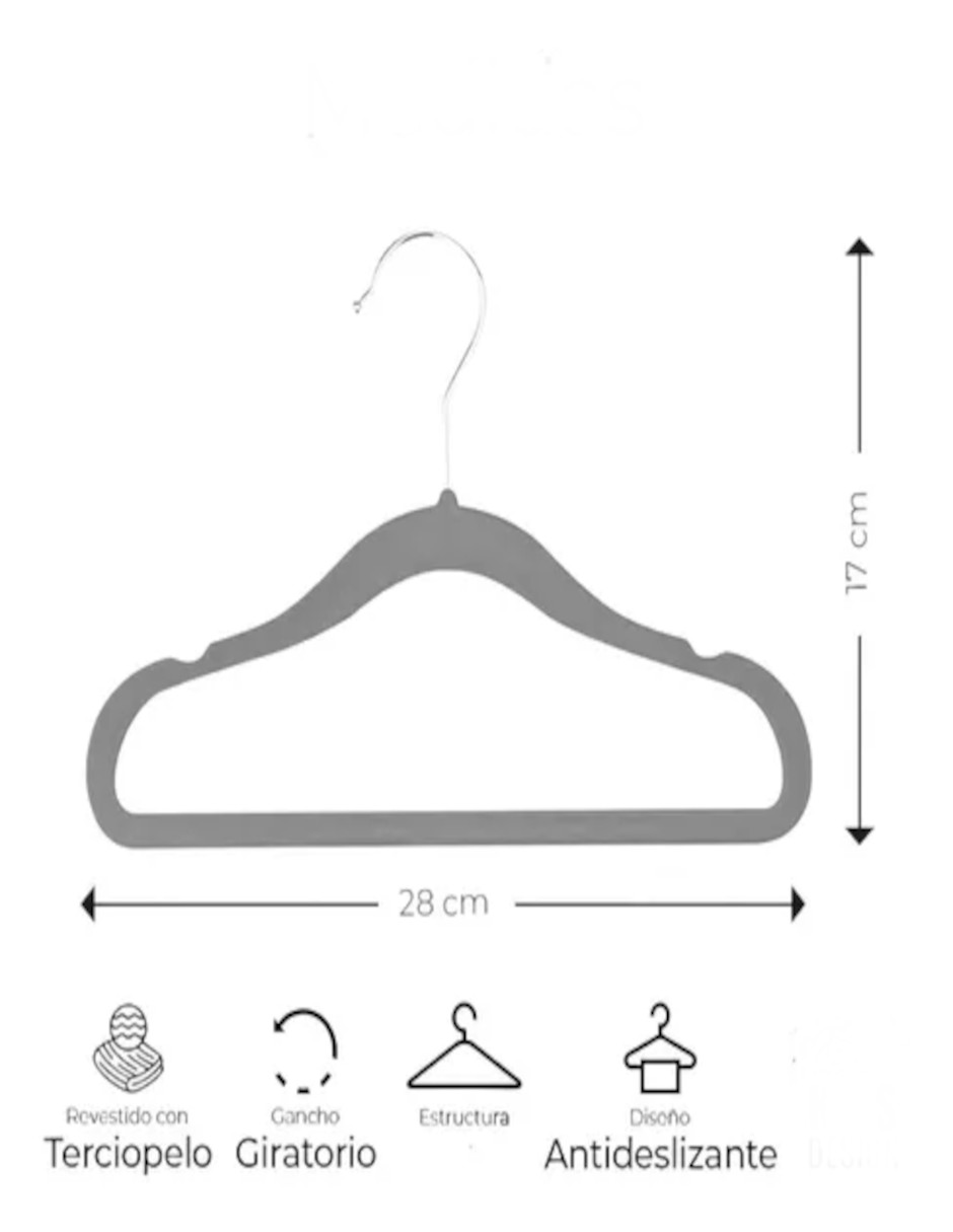 Foto 4 pulgar | Ganchos De Terciopelo Color Gris 50pzas + Termo De Agua De Regalo Güish