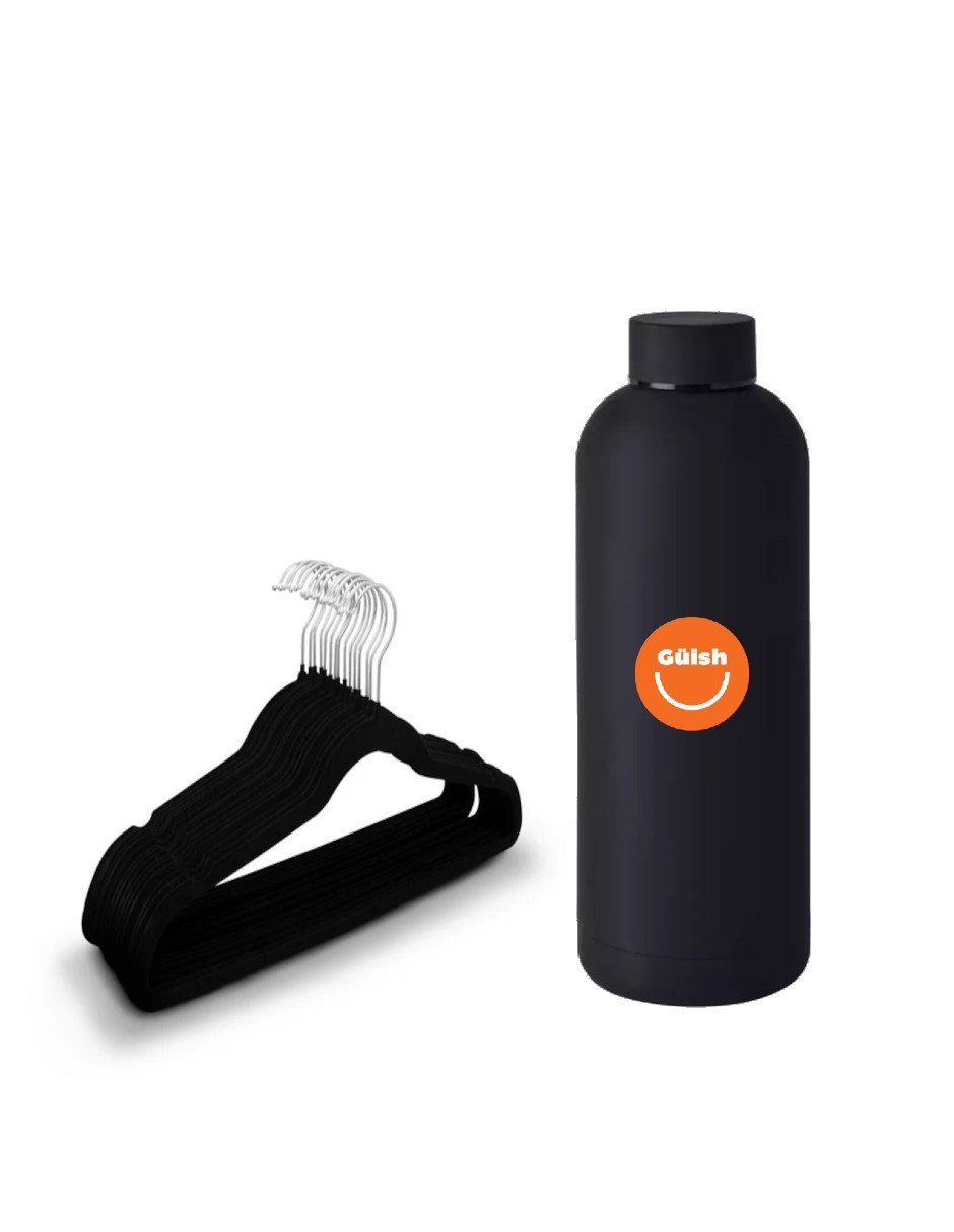 Ganchos de Ropa 50 Piezas+Termo de Agua