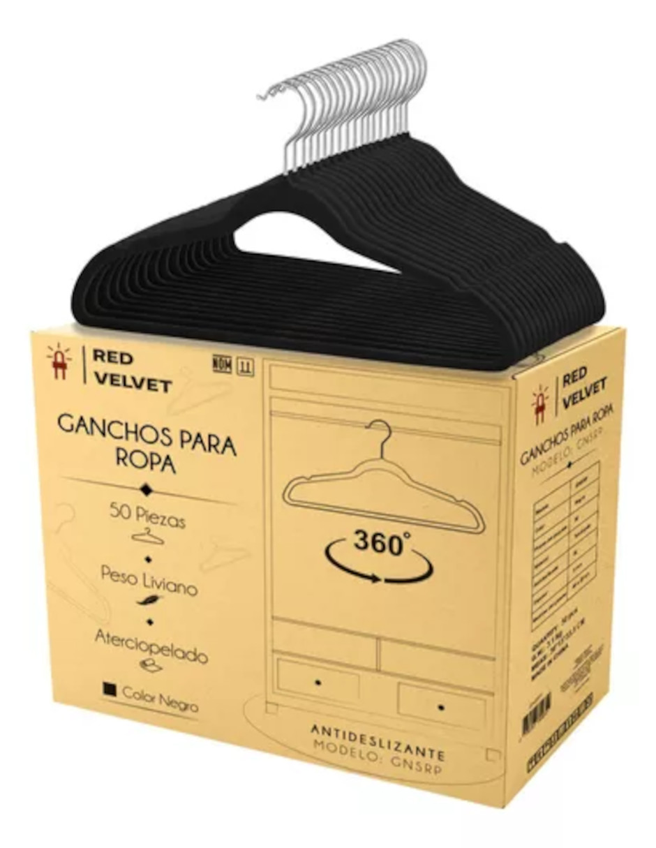 Foto 4 pulgar | Ganchos de Ropa 50 Piezas+Termo de Agua