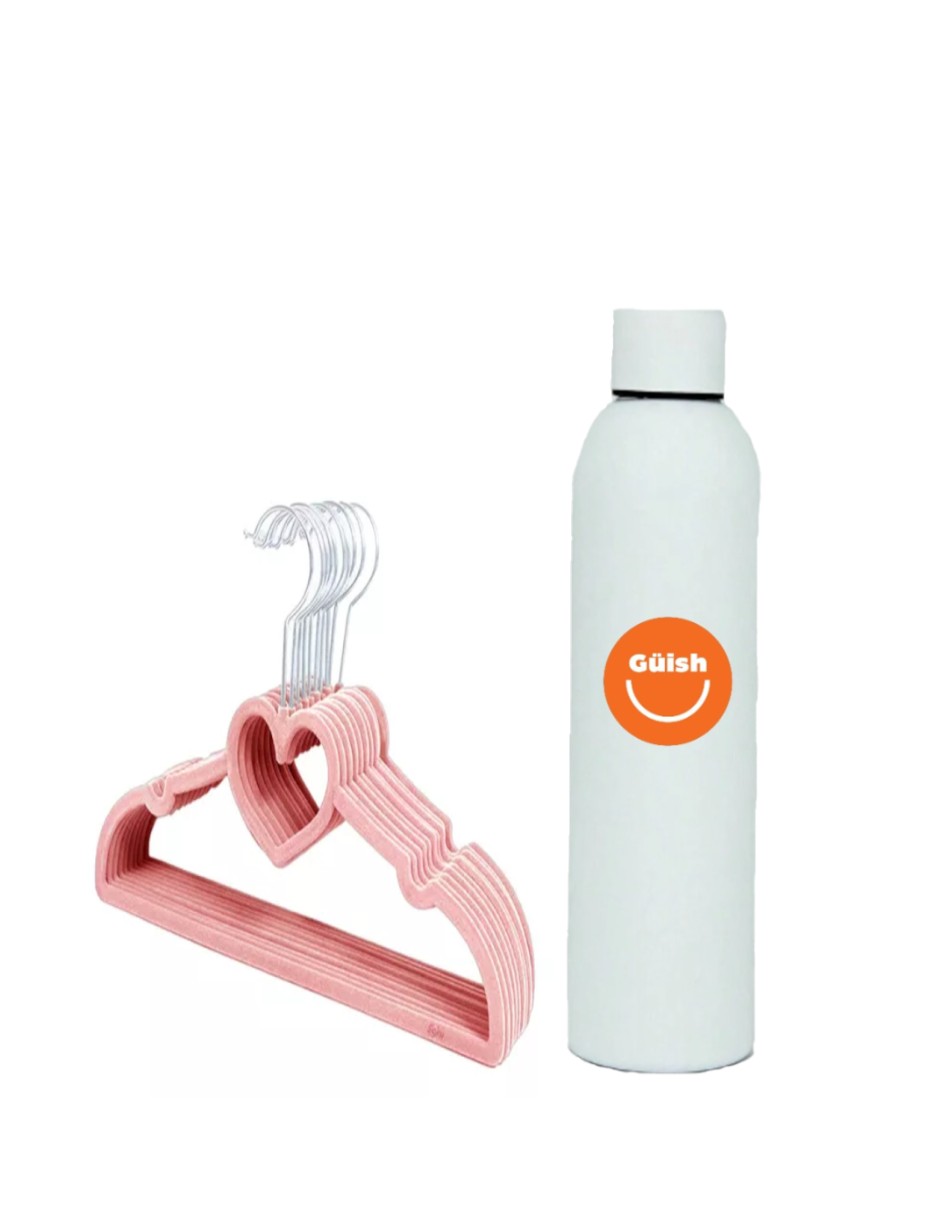 Foto 2 pulgar | Ganchos de Ropa 10 Piezas+Termo de Agua