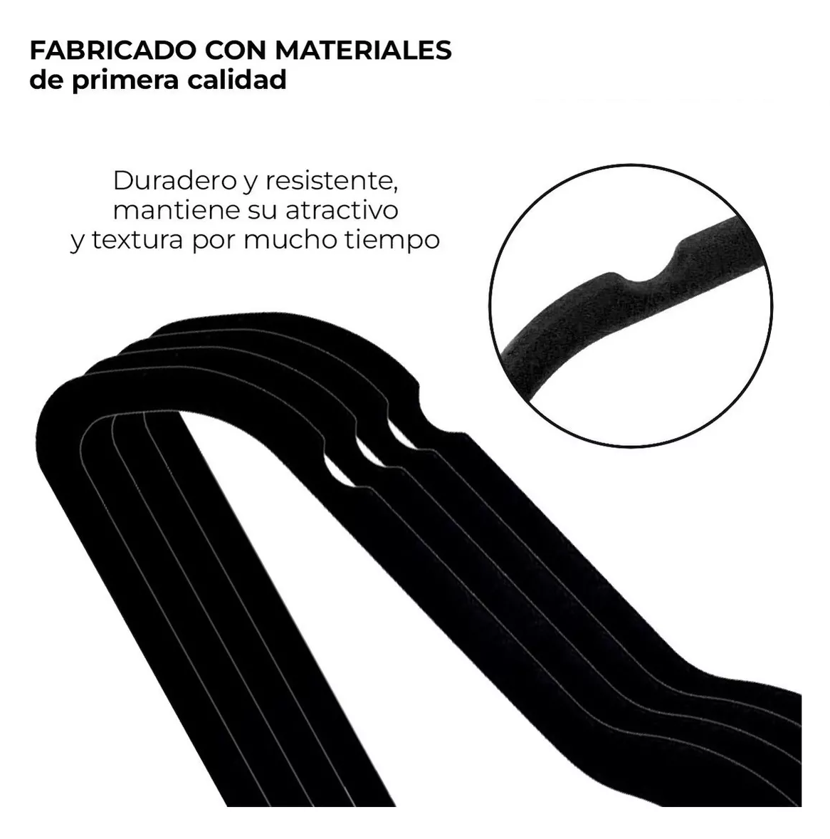 Foto 4 pulgar | Set 50 Ganchos Belug Ligero Resistentes Perchas De Terciopelo Antideslizantes Color Negro
