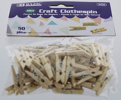 Foto 1 | Pinzas Para Ropa Bazic Mini De Madera Natural, Paquete De 50 Unidades (3438-24p) - Venta Internacional.