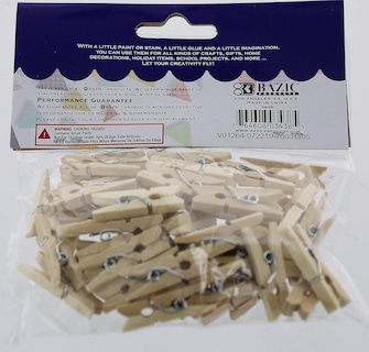 Foto 2 | Pinzas Para Ropa Bazic Mini De Madera Natural, Paquete De 50 Unidades (3438-24p) - Venta Internacional.
