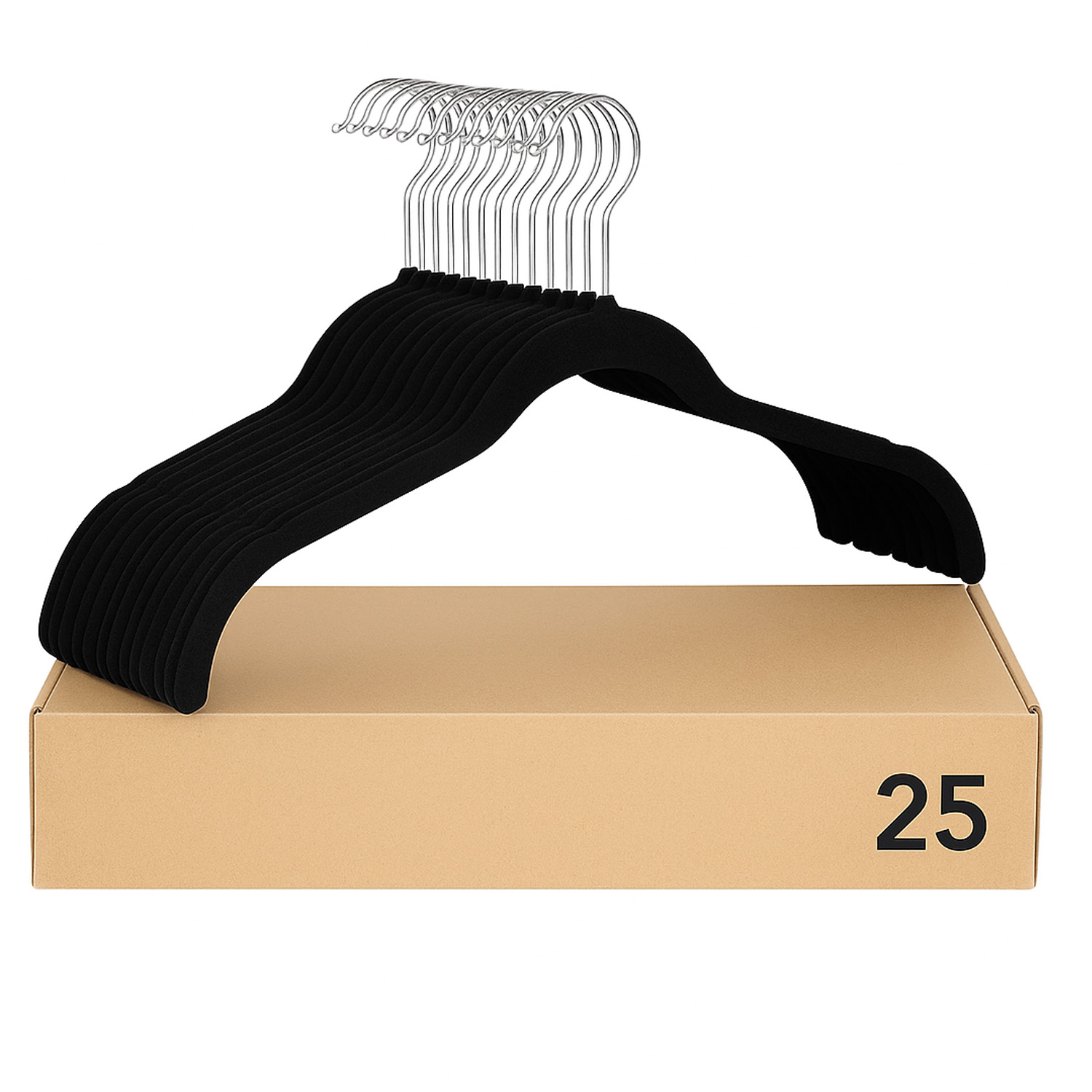 Foto 5 pulgar | Pack 25 Ganchos Terciopelo Metal Jauz Color Negro