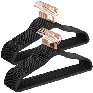 Foto 1 | 30 Perchas Terciopelo Songmics Negros 41.5 cm Ahorra Espacio Gancho 360°