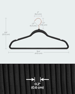 Foto 6 | 50 Perchas Terciopelo Songmics Negros 41.5 cm 360°