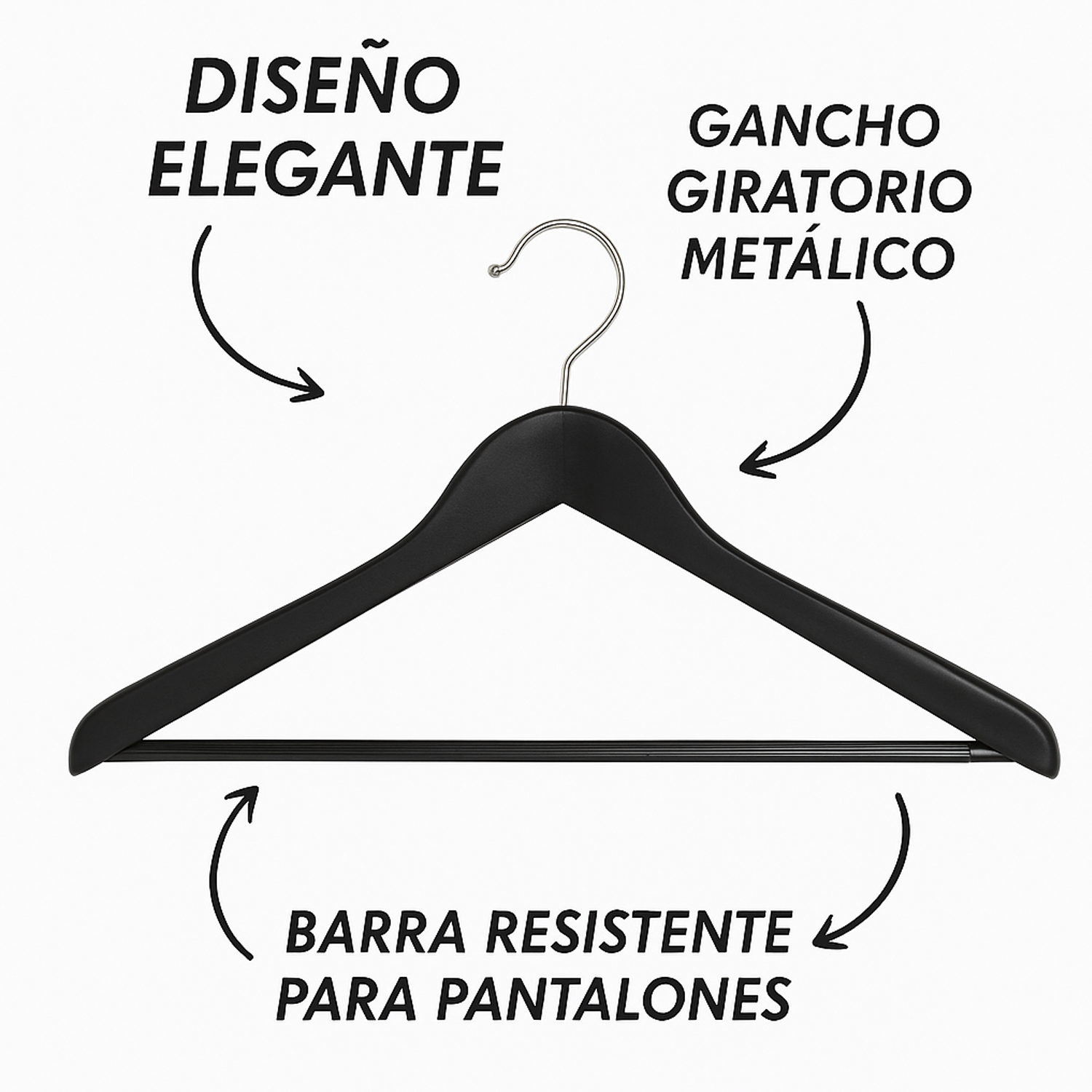 Foto 7 | Ganchos Jauz de Plástico Negros Pack 25