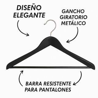 Foto 7 | Ganchos Jauz de Plástico Negros Pack 25