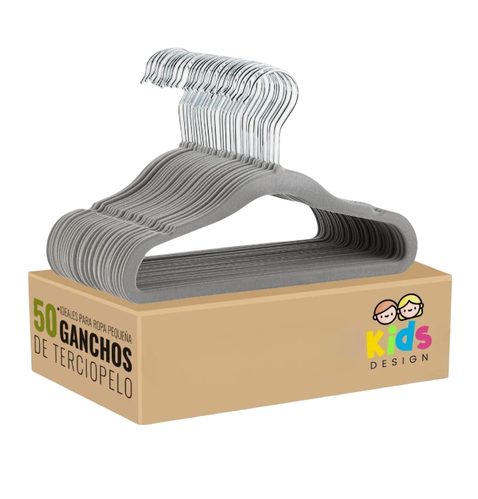 Foto 1 | 50 Ganchos Infantiles De Terciopelo Antideslizantes 360º Color Gris
