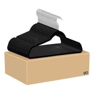 Foto 1 | Set 50 Ganchos Terciopelo Para Ropa Antideslizantes Eo Safe Imports Esi-19222 Negro