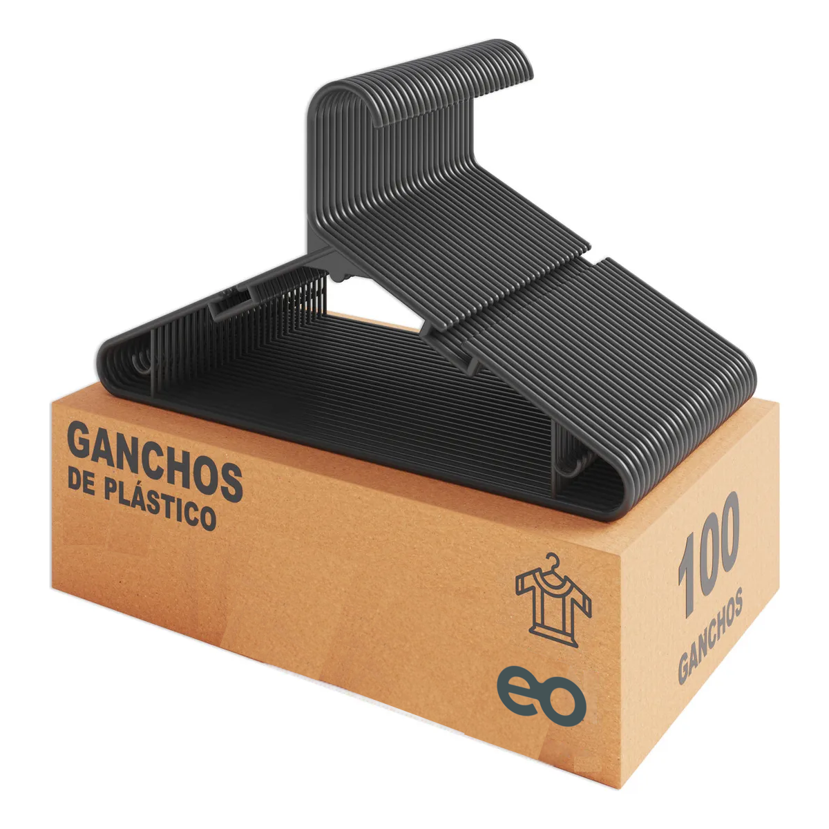 Foto 2 pulgar | Gancho Para Blusas 100 Pcs Eo Safe Imports Esi-19223 Negro