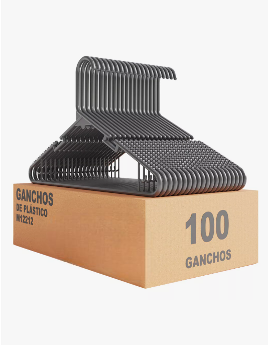 Foto 2 pulgar | Ganchos Para Playeras Pack De 100 Unidades Color Negro