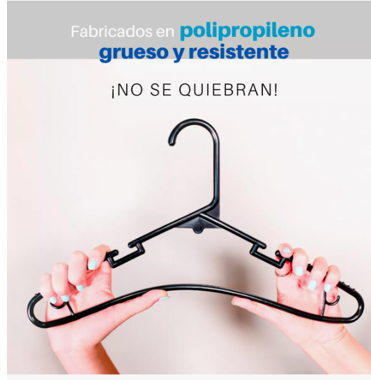 Foto 5 | Ganchos Para Playeras Pack De 100 Unidades Color Negro