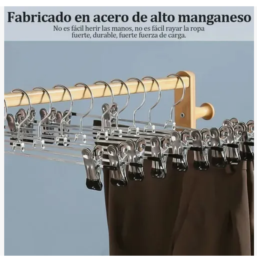 Foto 5 pulgar | 40 Pzas Pantalón Percha Gancho Para Ropa Remera Con Clips