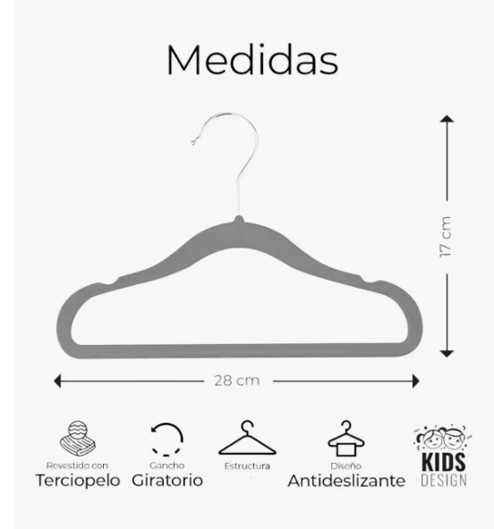 Foto 3 pulgar | 50 Ganchos Infantiles De Terciopelo Antideslizantes 360º Color Gris