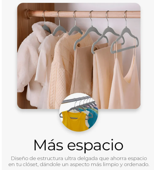 Foto 4 | 50 Ganchos Infantiles De Terciopelo Antideslizantes 360º Color Gris