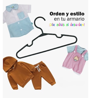 Foto 3 | 100 Ganchos Infantil Ropa Niño Niña Color Negro