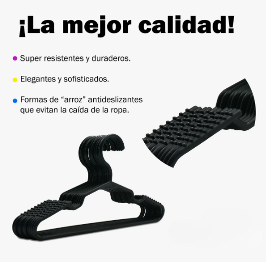 Foto 5 pulgar | 100 Ganchos Infantil Ropa Niño Niña Color Negro