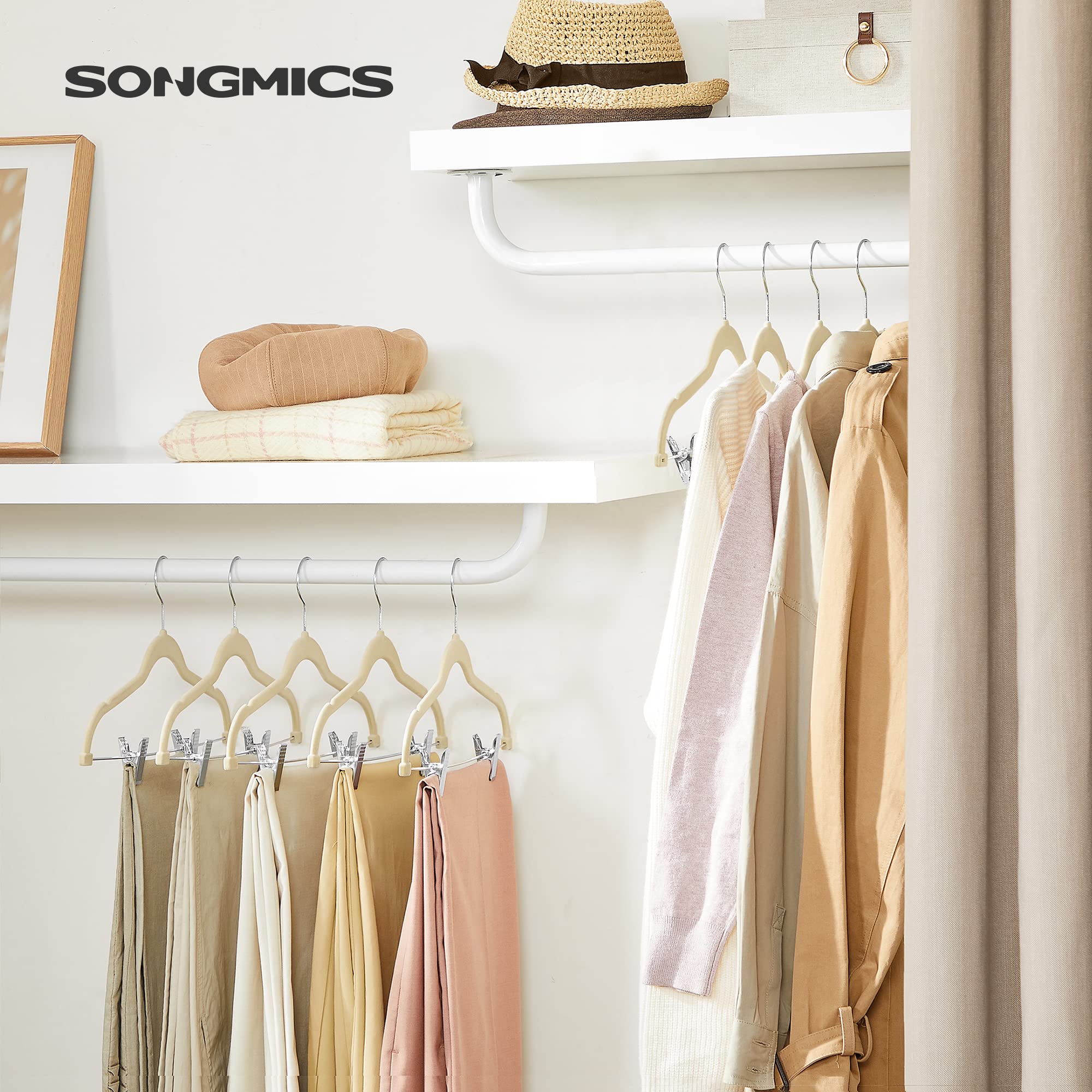 Foto 2 | Ganchos Songmics de Terciopelo con Clips Ajustables 30 Piezas- Venta Internacional