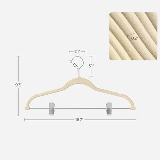 Foto 6 | Ganchos Songmics de Terciopelo con Clips Ajustables 30 Piezas- Venta Internacional