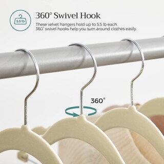 Foto 7 | Ganchos Songmics de Terciopelo con Clips Ajustables 30 Piezas- Venta Internacional