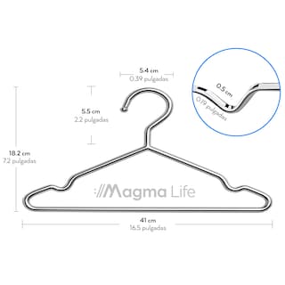 Foto 3 | Magma Life Ganchos De Acero Inoxidable Para Ropa, 50 Piezas, 42 X 19.5 Cm, Metálicos Resistentes Y Livianos, Ahor
