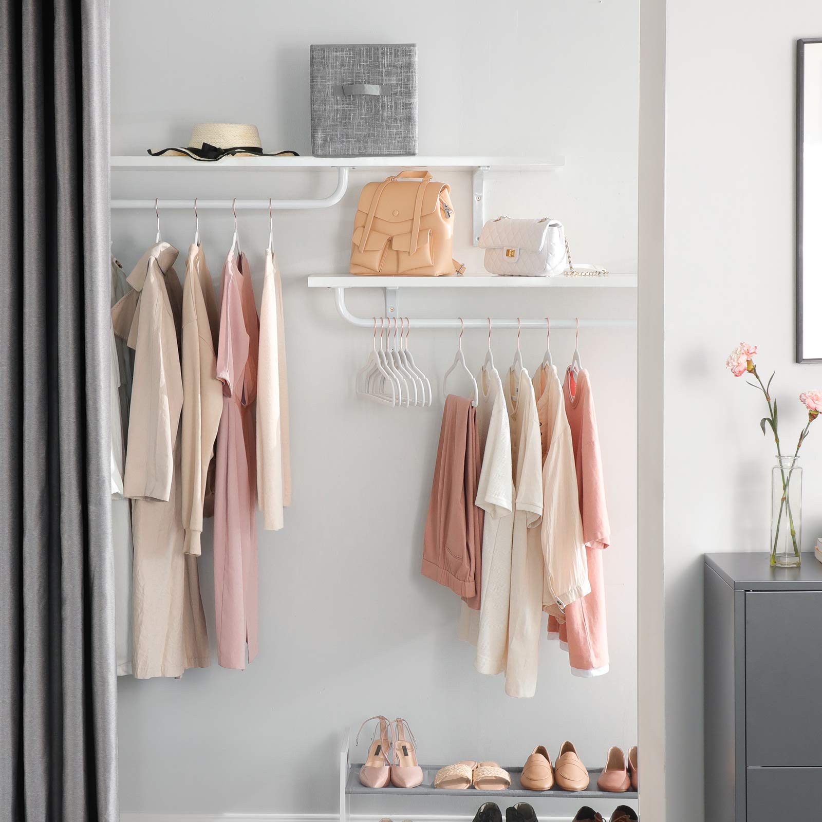 Foto 3 | 30 Ganchos de Terciopelo Songmics Blancos 41.5 cm 360° para Camisas y Abrigos