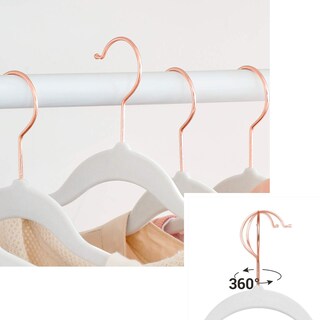 Foto 5 | 30 Ganchos de Terciopelo Songmics Blancos 41.5 cm 360° para Camisas y Abrigos