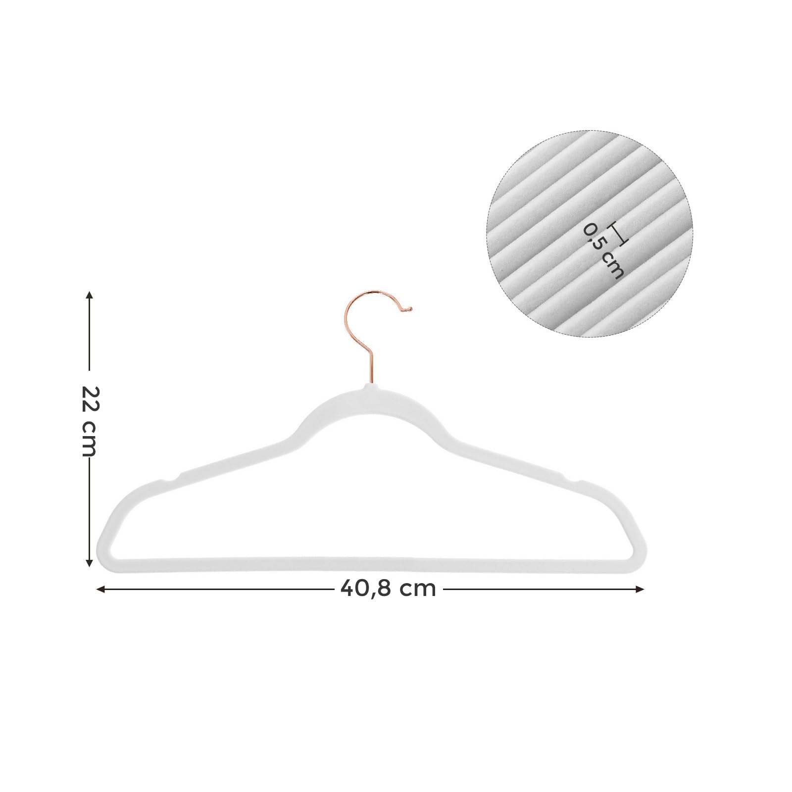 Foto 7 pulgar | 30 Ganchos de Terciopelo Songmics Blancos 41.5 cm 360° para Camisas y Abrigos