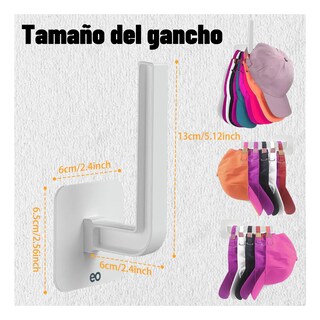 Foto 3 | Ganchos De Percheros En L 4pc Eo Safe Imports Esi-19446 Negro