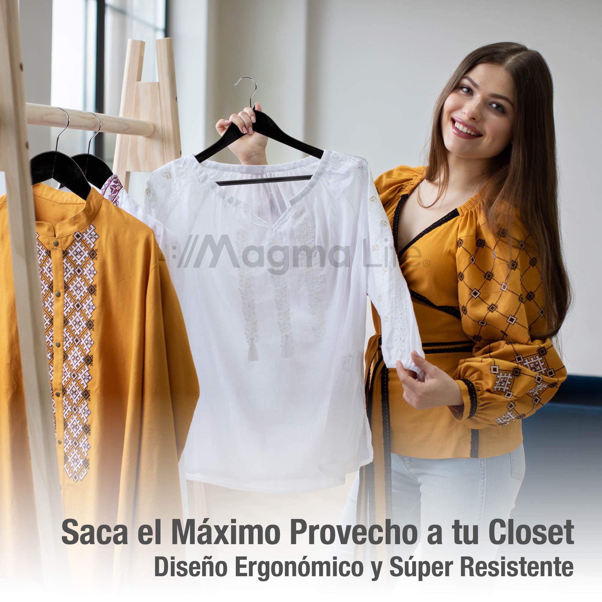 Foto 9 pulgar | Magma Life 80 Ganchos Para Ropa De Madera: Ganchos De Madera Premium Sin Veta, Gira 360 Grados (negro)