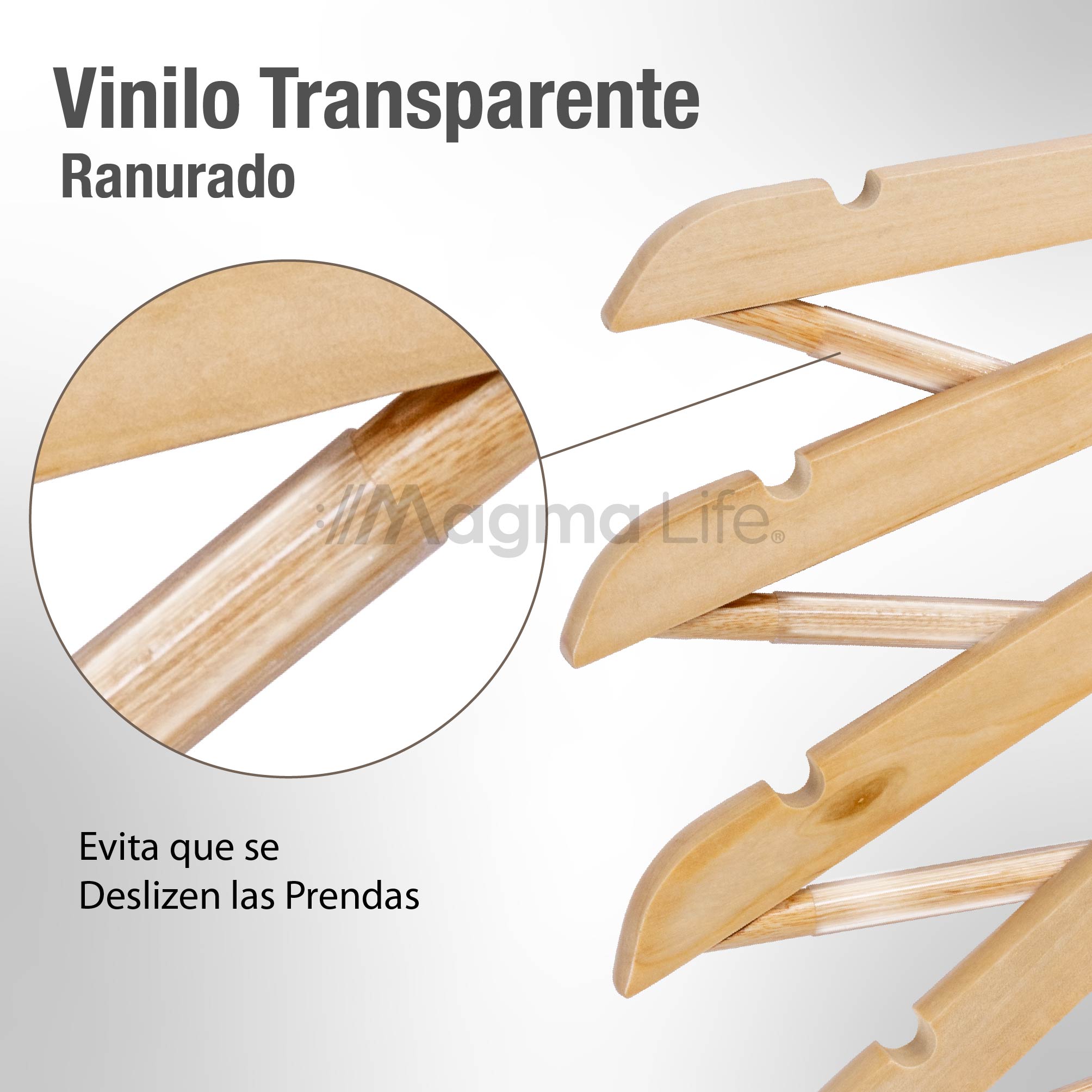 Foto 4 | Magma Life 80 Ganchos Para Ropa De Madera: Ganchos De Madera Premium Sin Veta, Gira 360 Grados (natural)