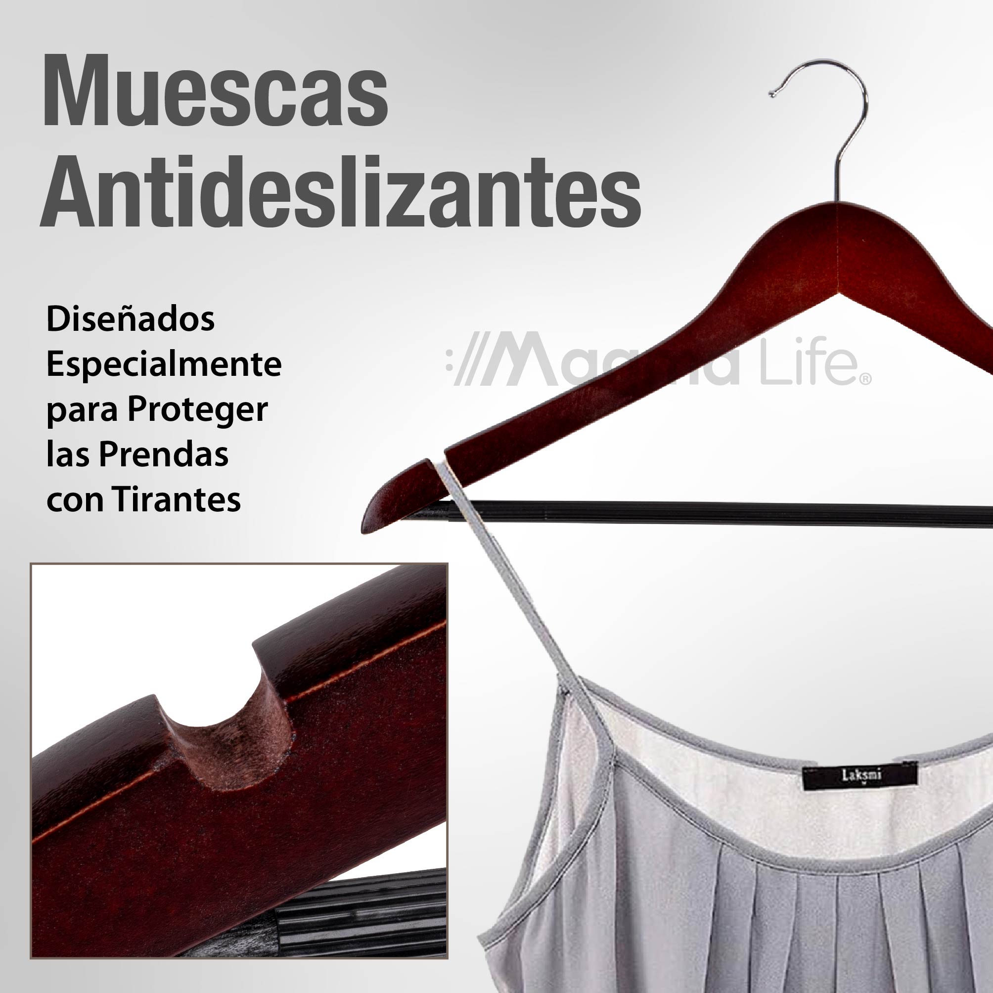 Foto 6 | Magma Life 80 Ganchos Para Ropa De Madera: Ganchos De Madera Premium Sin Veta, Gira 360 Grados (cereza)