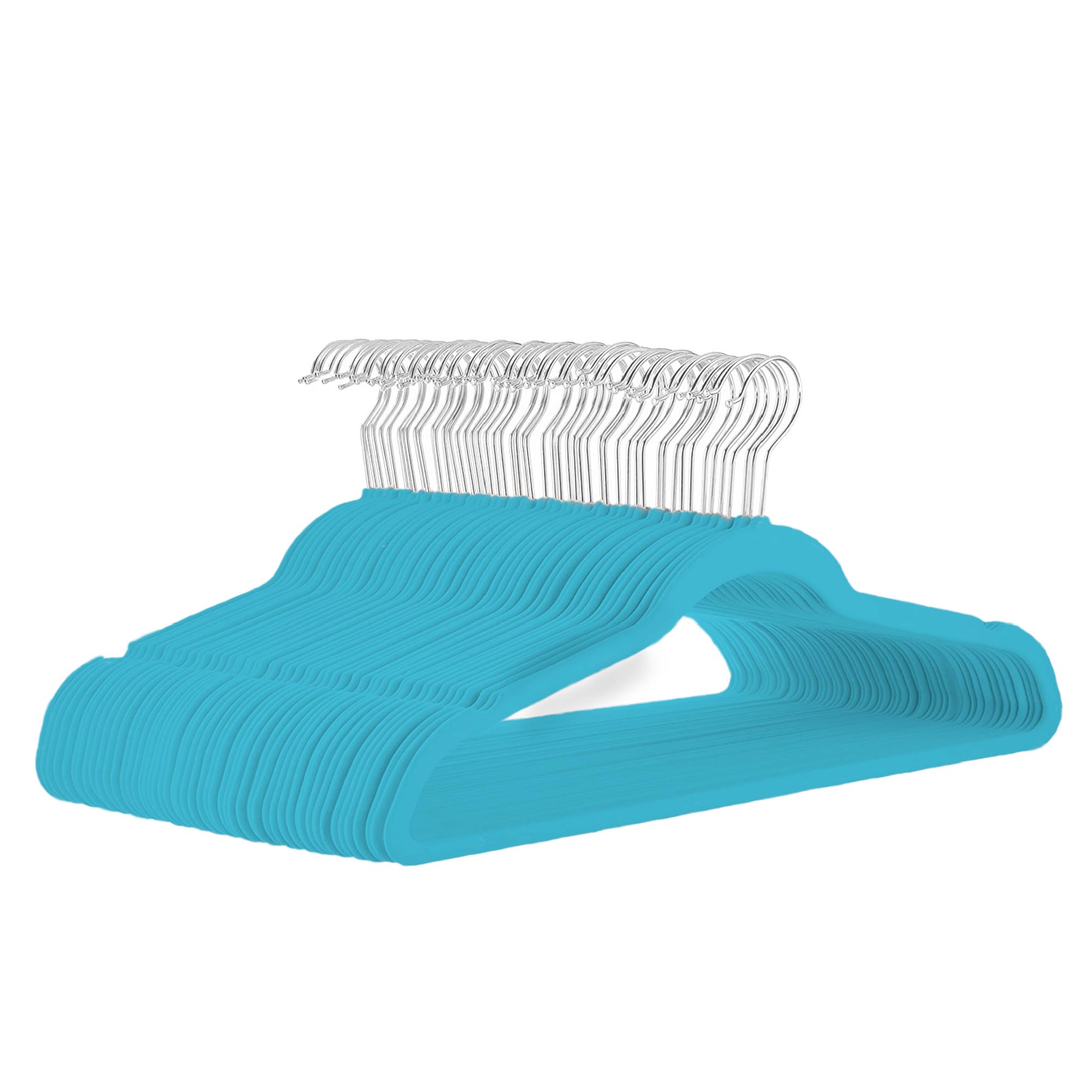 Foto 8 pulgar | Magmalife 50 Ganchos Para Ropa De Terciopelo, Gancho Plateado Giratorio De 360 Grados, Para Todo Tipo De Ropa (turquesa)