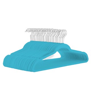 Foto 7 | Magmalife 50 Ganchos Para Ropa De Terciopelo, Gancho Plateado Giratorio De 360 Grados, Para Todo Tipo De Ropa (turquesa)