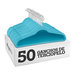 Foto 8 | Magmalife 50 Ganchos Para Ropa De Terciopelo, Gancho Plateado Giratorio De 360 Grados, Para Todo Tipo De Ropa (turquesa)