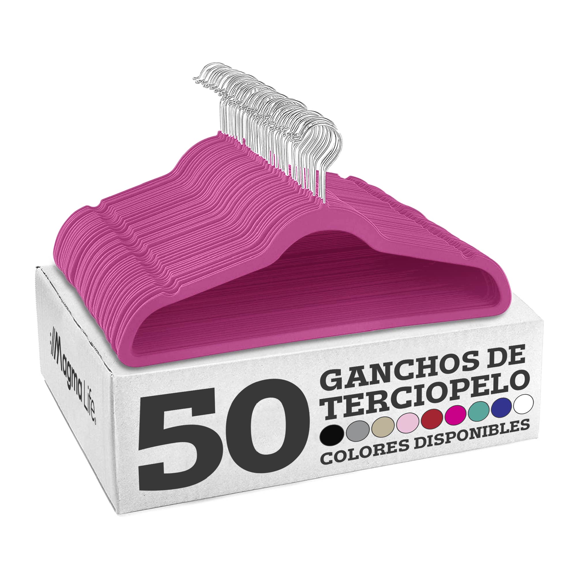 Foto 1 | Magmalife 50 Ganchos Para Ropa De Terciopelo, Gancho Plateado Giratorio De 360 Grados, Adecuado Para Todo Tipo D