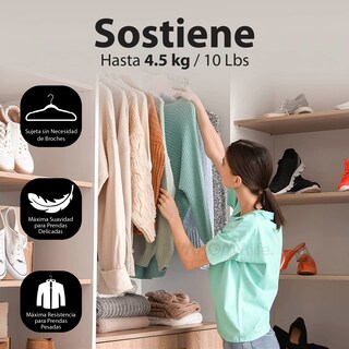 Foto 3 | Magmalife 50 Ganchos Para Ropa De Terciopelo, Gancho Plateado Giratorio De 360 Grados, Adecuado Para Todo Tipo D