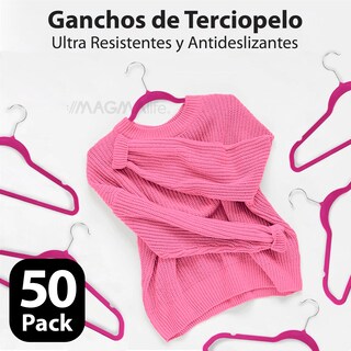 Foto 4 | Magmalife 50 Ganchos Para Ropa De Terciopelo, Gancho Plateado Giratorio De 360 Grados, Adecuado Para Todo Tipo D