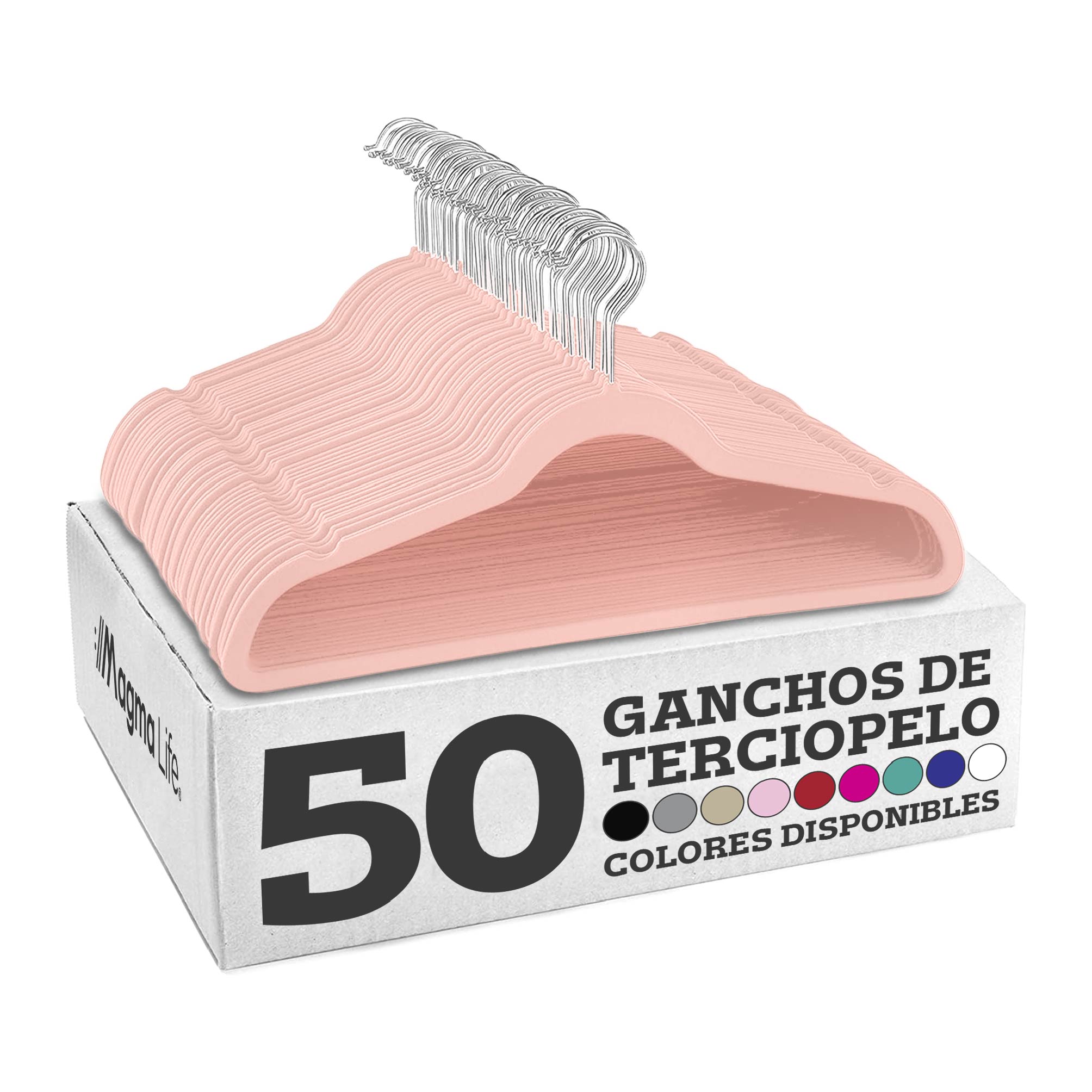 Foto 2 pulgar | Magmalife 50 Ganchos Para Ropa De Terciopelo, Gancho Plateado Giratorio De 360 Grados, Adecuado Para Todo Tipo De R