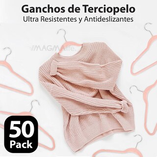 Foto 4 | Magmalife 50 Ganchos Para Ropa De Terciopelo, Gancho Plateado Giratorio De 360 Grados, Adecuado Para Todo Tipo De R