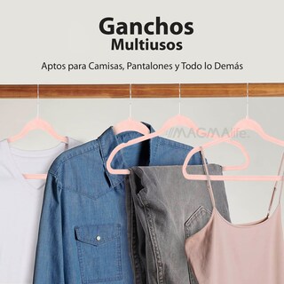 Foto 5 | Magmalife 50 Ganchos Para Ropa De Terciopelo, Gancho Plateado Giratorio De 360 Grados, Adecuado Para Todo Tipo De R
