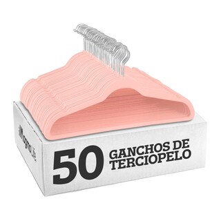 Foto 8 | Magmalife 50 Ganchos Para Ropa De Terciopelo, Gancho Plateado Giratorio De 360 Grados, Adecuado Para Todo Tipo De R