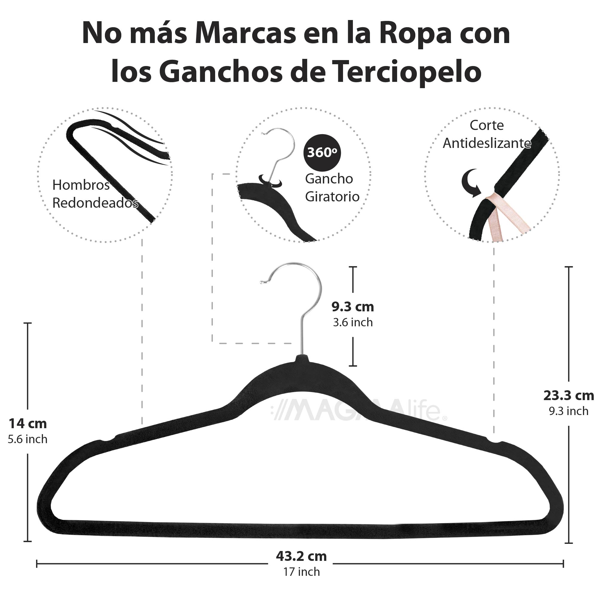 Foto 3 pulgar | Magmalife 50 Ganchos Para Ropa De Terciopelo, Gancho Plateado Giratorio De 360 Grados, Adecuado Para Todo Tipo De