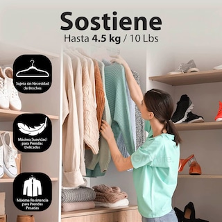 Foto 3 | Magmalife 50 Ganchos Para Ropa De Terciopelo, Gancho Plateado Giratorio De 360 Grados, Adecuado Para Todo Tipo De