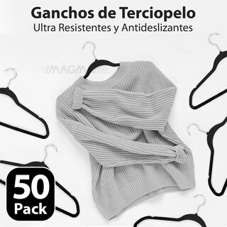 Foto 4 | Magmalife 50 Ganchos Para Ropa De Terciopelo, Gancho Plateado Giratorio De 360 Grados, Adecuado Para Todo Tipo De