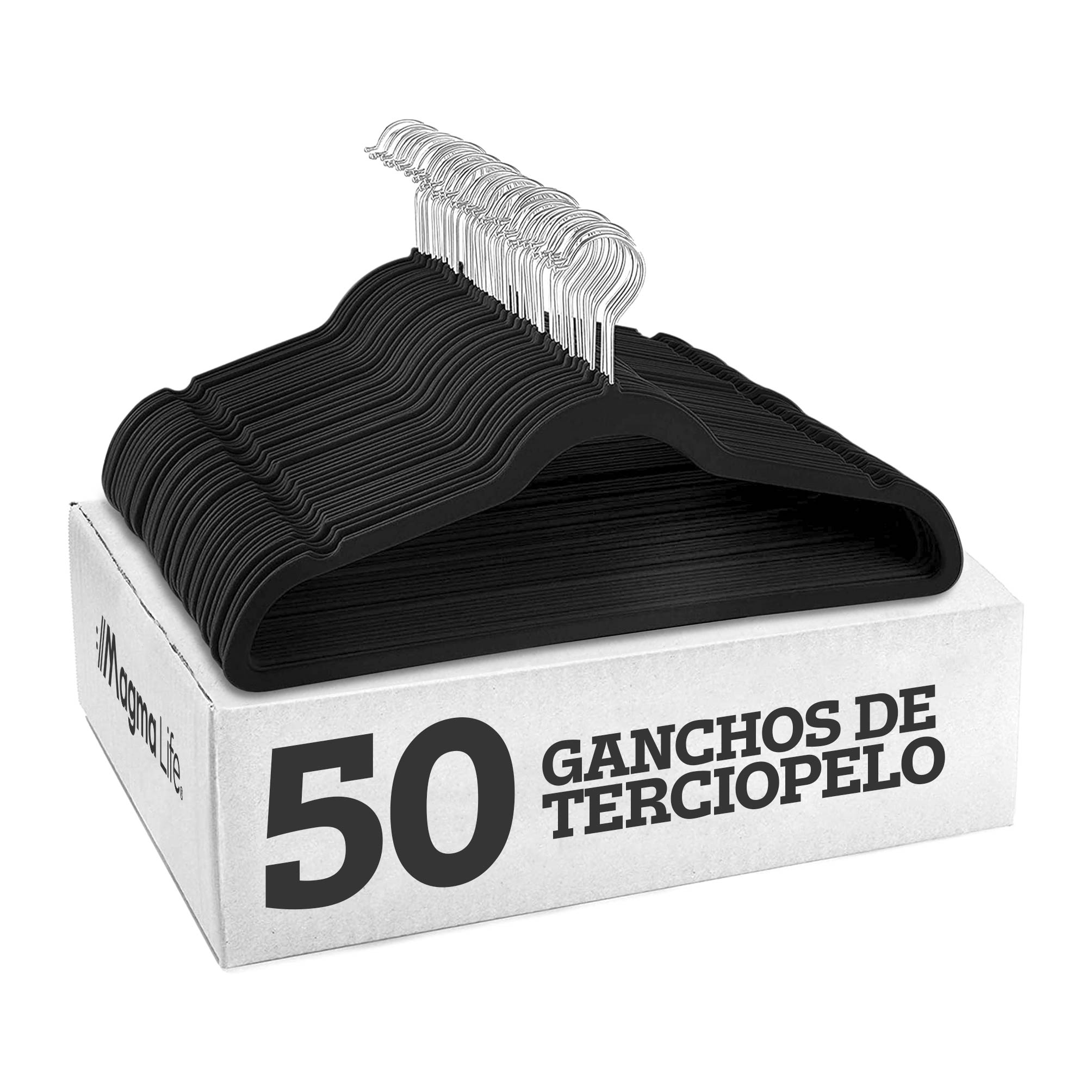 Foto 9 pulgar | Magmalife 50 Ganchos Para Ropa De Terciopelo, Gancho Plateado Giratorio De 360 Grados, Adecuado Para Todo Tipo De